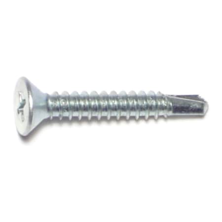 Buildright Self-Drilling Screw, #10 x 1-1/4 in, Zinc Plated Steel Wafer Head Phillips Drive, 3000 PK 07813